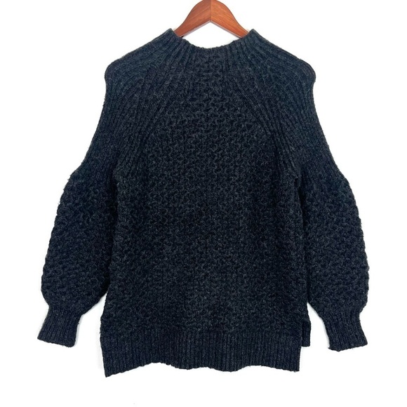 Anthropologie Bia Mock Neck Tunic Alpaca Blend Knit Sweater Grey Size Small - Picture 9 of 11